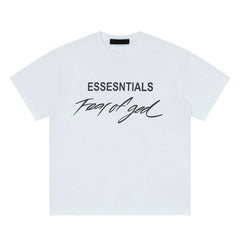 ESSENTIALS FEAR OF GOD Kaos lengan pendek original merek streetwear fashion dengan model super oversized (sangat longgar).FG-9703