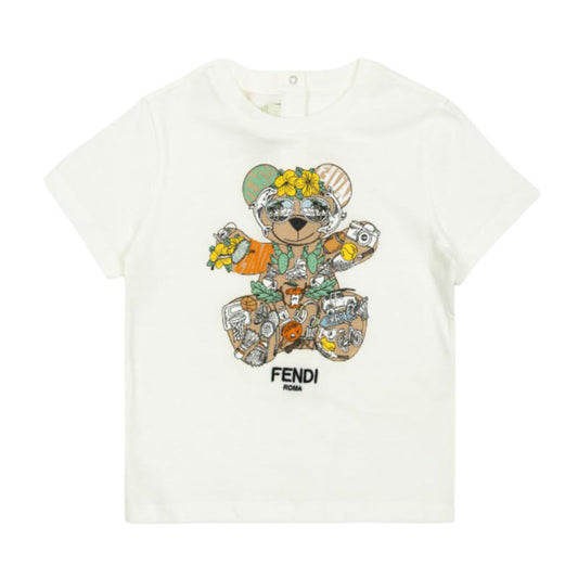 Kaos Pendek FENDI dengan Motif Gambar/Cetak, Cocok untuk Pria dan WanitaF-34