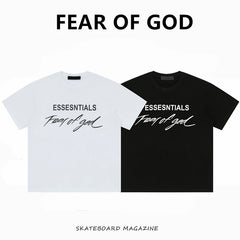ESSENTIALS  FEAR OF GOD Kaos lengan pendek original merek streetwear fashion dengan model super oversized (sangat longgar).FG-9703